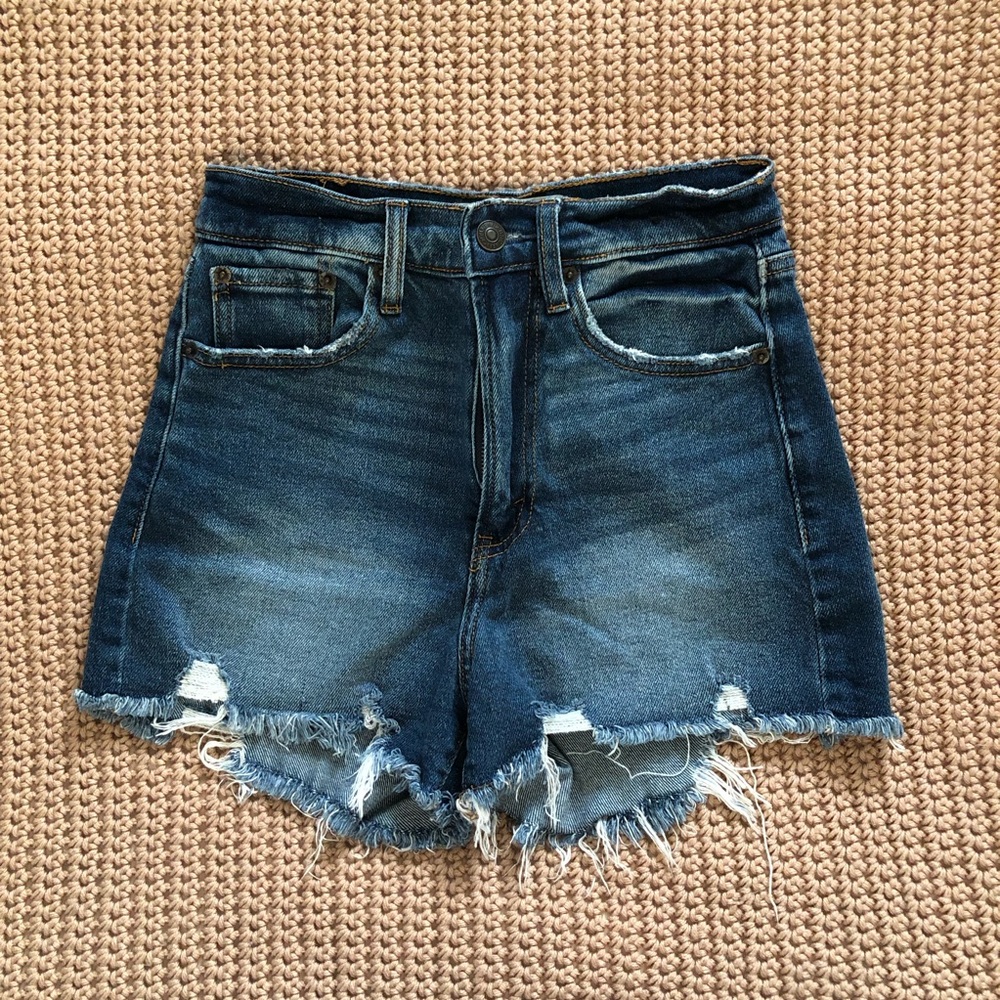 Abercrombie & Fitch Dark Blue Jean Shorts